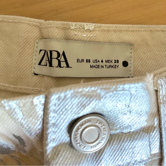 Zara silver metallic wide leg jeans the boy boy fit - Picture 8 of 16